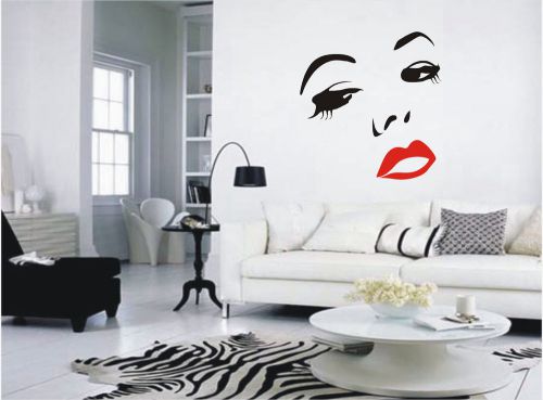 beautiful lady face vinyl wall art decal sticker bedroom drawing room #27