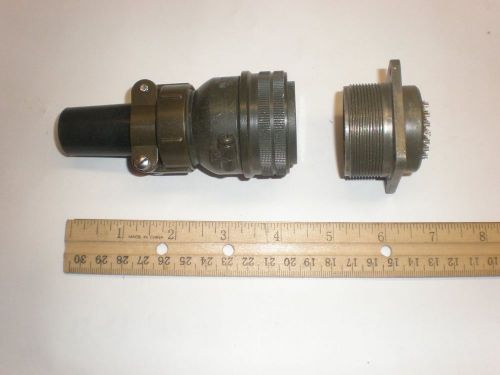 USED - MS3106B 28-21S (SR) with Bushing and MS3102R 28-21P- 37 Pin Mating Pair