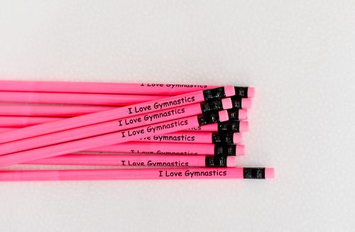 Gymnastics Pencils - 10 PACK - Fluoro PINK