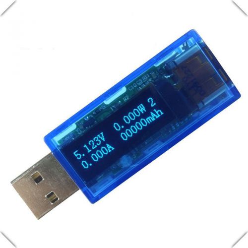 4IN1 OLED USB Charger Capacity power Current Voltage Detector Tester Meter blue
