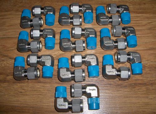 (20) NEW Swagelok Stainless Steel Male Elbow Tube Fittings SS-600-2-4