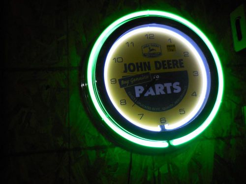 John deere parts double neon clock for sale