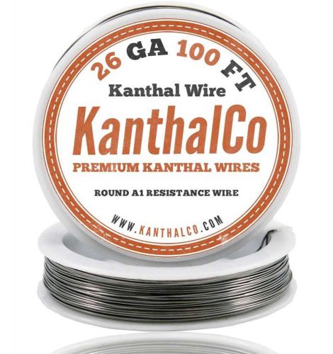 26 Gauge AWG Kanthal Wire A1 Round 100ft Roll 0.40mm 3.21 ohms/ft. Resistance