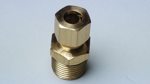 3/8&#034; npt x 5/16&#034; tube compression brass fitting - adapter - pipe for sale
