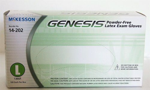 McKesson Genesis Powder Free Latex Exam Gloves Large Beige 100 ct