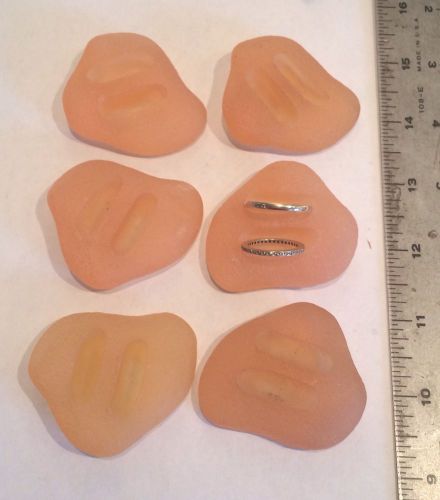 Ring Display Set Of 6 Frosted Acrylic Peach Color