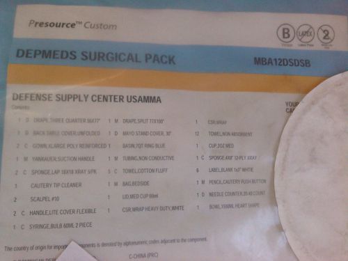 1 New CARDINAL HEALTH PRESOURCE U.S. Army Surgical Pack MBA12DSDSB