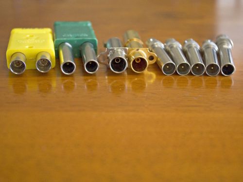 lot of 9 Weco Video Patch Plug to BNC Adapters Looping Plug Connector canare
