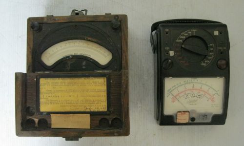 Vintage Weston Model 45 0-1.5A Ammeter and Hickock Model 455 Multimeter