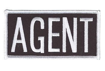 Agent White Embroidered Patch Item #PRP502