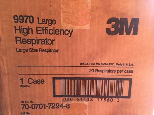 1 Case Of 20 Respirators 3M 9970 Large High Efficiency Respirator