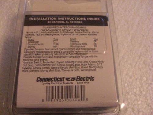 CONNECTICUT ELECTRIC ICBQ-250 50AMP 2 POLE 240V INTER CHANGEABLE CIRCUIT BREAKER