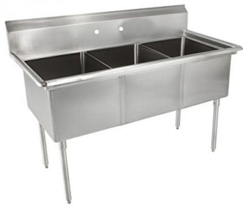 Stainless Steel Sink Commercial Multi-Bowl 3 Compartment 35 Length X 19.5 Width
