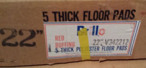 22&#034; in Brillo Red Buffing Thick Polyester Floor Pads Case of 5