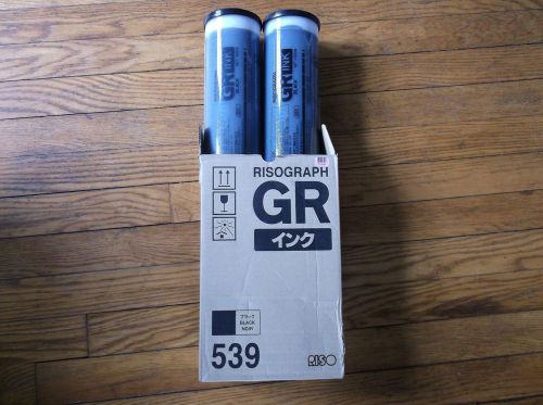 2 GENUINE RISO S539 BLACK Duplicator Ink for GR1700 GR1750 GR2710 GR2750 GR3750