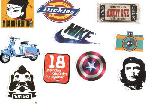 (x10) Car Stickers Decals Pack 10 Pieces Bumper Stickers Actual Patterns Nike