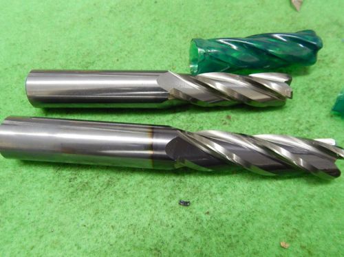2 SGS Solid Carbide End Mills Re Sharpened .690&#034; and .675&#034; 3/4&#034; Shanks