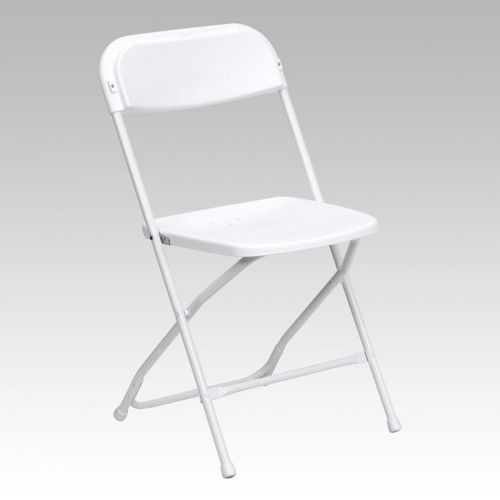 HERCULES Series 800 lb. Capacity Premium White Plastic Folding Chair