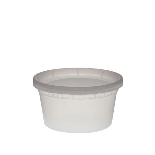 Tripak 12oz Round Clear Deli Container with Lid, Pack of 48