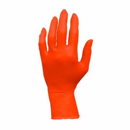 Proworks proworks gl-n105orfm nitrile exam gloves, powder free, medium, orange for sale