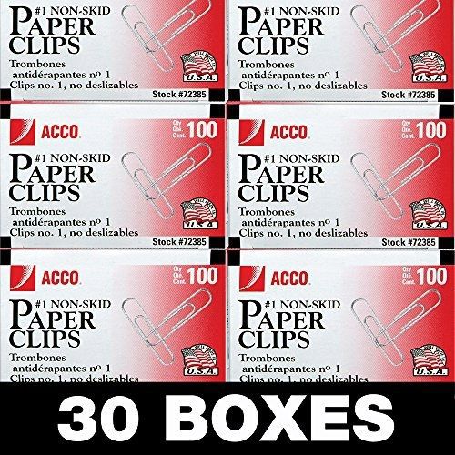 ACCO Brands Acco Brands Paper Clips Economy, #1 Size, 3000 Paper Clips, 100 per