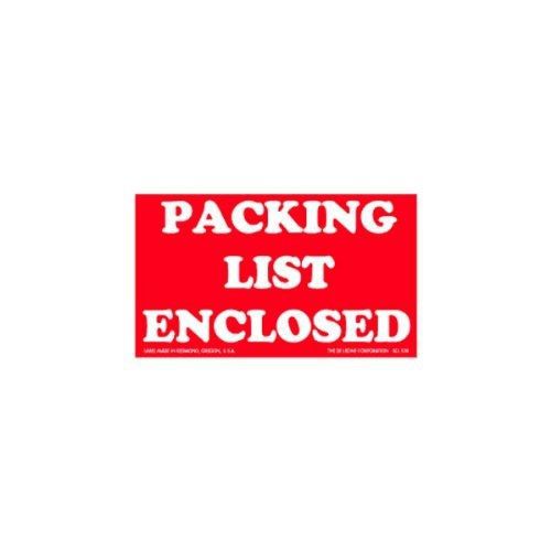 Pratt DLSCL538 Packing List Enclosed Label, 3&#034; Length, 4&#034; Width, Red/White (Pack