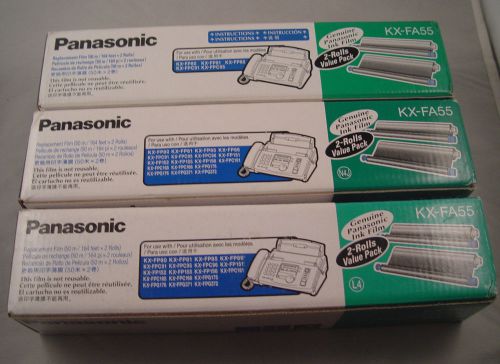 Six PANASONIC KX-FA55 replacement film - Original -three double packs -NEW