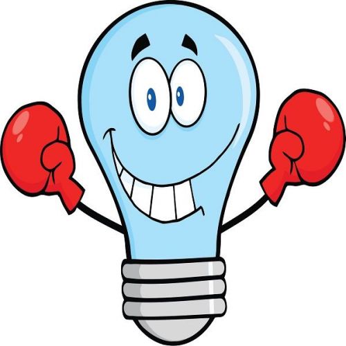 30 Custom Blue Boxing Light Bulb Personalized Address Labels