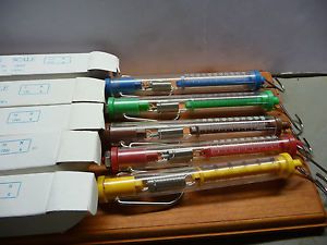 Tubular Spring Scale Newtons &amp; Grams Set of 5 Various Weights