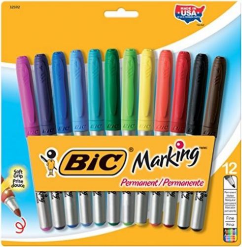 Marking Permanent Marker Fashion Colors Fine Point Assorted 12 Count Fade Resist