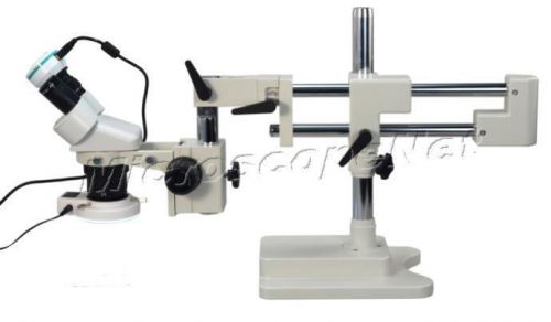 Boom Stand Stereo Microscope 20X-40X-80X+2MP Digital Camera+54 LED Ring Light