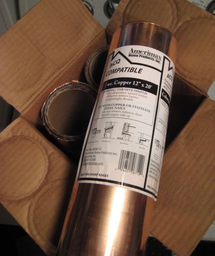 (4) rolls Amerimax Home # 8506712 12&#034; x 20&#039; Laminated 3 oz Copper Roof Flash NEW