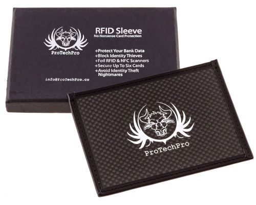 Rfid blocking credit cards sleeve - protechpro - carbon fibre material for sale