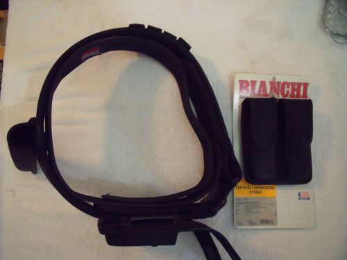 Bianchi AccuMold Law Enforcement Nylon Duty Belt 40-46&#034; with Mag. &amp; Baton pouch