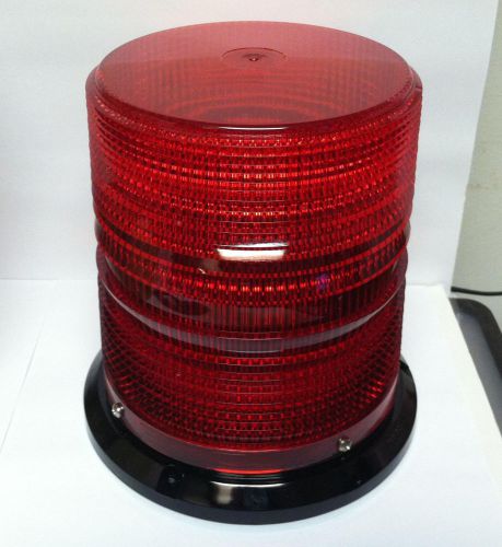 New SoundOff Signal 3207HCR 3000 Series Red Strobe 6&#034; 20W Beacon Flat/Pipe Mount
