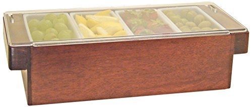 Co-Rect Products Co-Rect Hazel Wood Condiment Holder with Flat Lid, 4 pint,