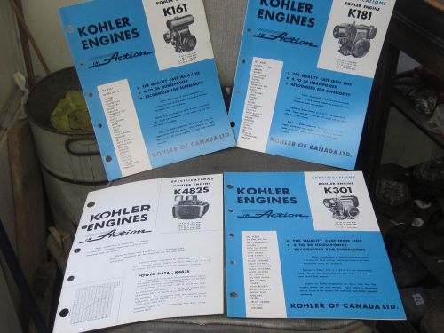 1970s KOHLER CANADA ENGINE MANUAL BROCHURES STATIONARY K161 SNOWMOBILE TRACTORS