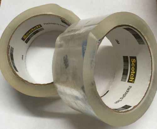 Scotch 3m clear heavy duty shipping packing tape 2 rolls 1.88in x 43.77 yd for sale