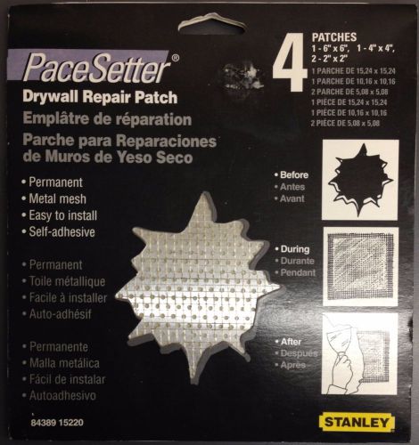 Stanley PaceSetter Drywall Repair Patch 4 Pack (1-6x6,1-4x4, 2-2x2)