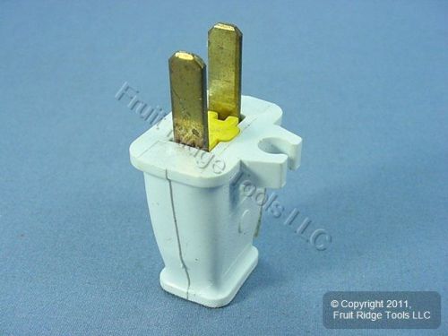 Cooper white plug w/ cord clip 15a 125v non-polarized nema 1-15p bulk sa840w for sale