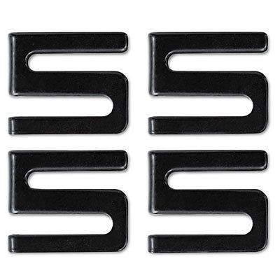 Wire shelving s hooks, metal, black, 4 hooks/pack, sold as 1 package for sale