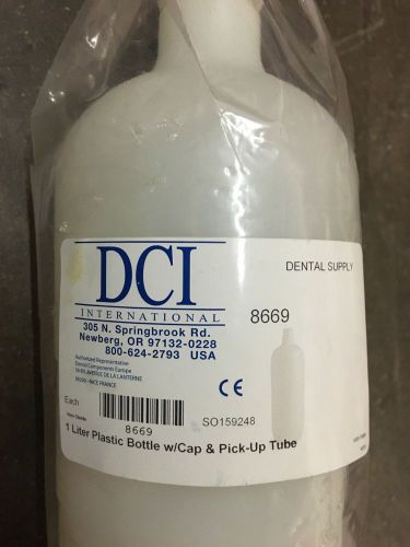 Dental Water Bottle, Heavy-Duty Plastic, 1 Liter W/ Cap &amp; Tube #8669 by DCI