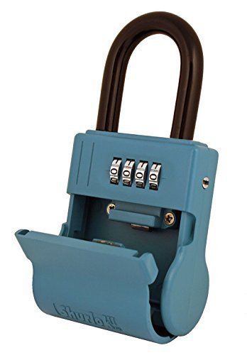 ShurLok SL-600W 4 Dial Numbered Key Storage Combination Lock Box, Blue