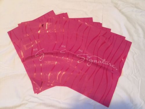 LOT OF 10 LARGE PINK SIGNATURE MARY KAY PLASTIC BAGS NEW AND UNUSED