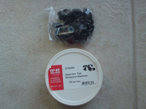100 WAL-RICH ASSORTED NEOPRENE FLAT BLACK FAUCET WASHERS NEW