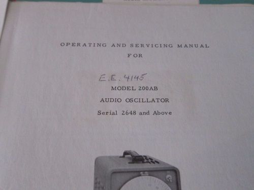 200AB HP Audio Oscillator Operating Service Manual Schematics Guide 2648+