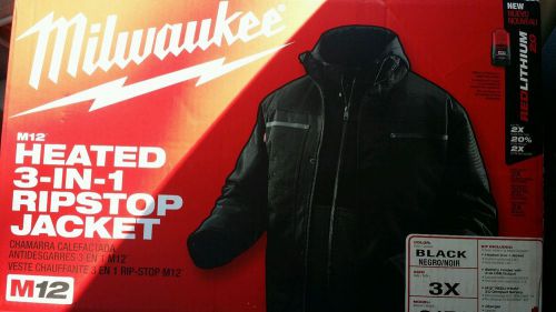 Milwaukee 3in 1 heated coat. two 3x available in black. Brand new in box 200$