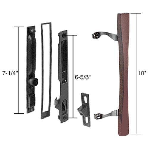 Wood/Black Flush Mount Handle Set 6-5/8&#034; Screw Holes for Croft Doors