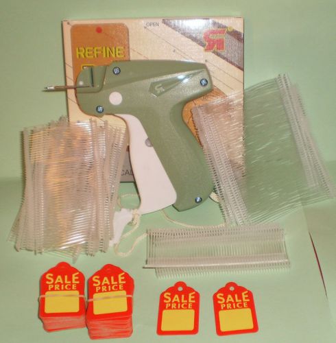 CLOTHING PRICE TAGGING TAG TAGGER GUN WITH 1000 PINS FASTENER 100 SALES TAG