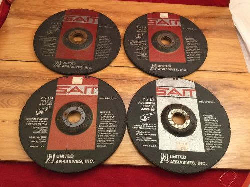 Sait Lot 7 X 1/4 Type 27 Grinding Discs Metals 7/8 Arbour A24r-BF A46N-BF
